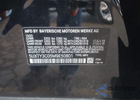 2021 BMW X3 Sdrive30I from USA, damaged, VIN 5UXTY3C05M9E50801